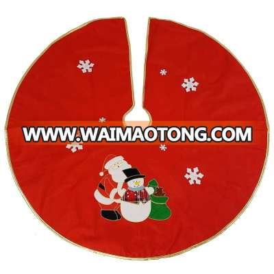 Decorative Christmas Santa Applique Design Red Felt Tree Skirt - 36 " Diameter