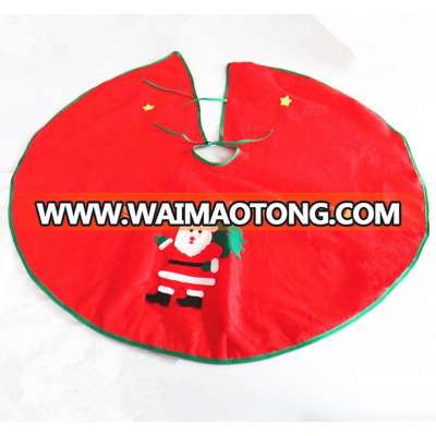 high quality handmade 48 " red Christmas tree skirt with santa claus & yellow snowflake