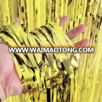 Foil Curtains Metallic Fringe Curtains Shimmer Curtain for Birthday Wedding Party Christmas Decorations (Gold)